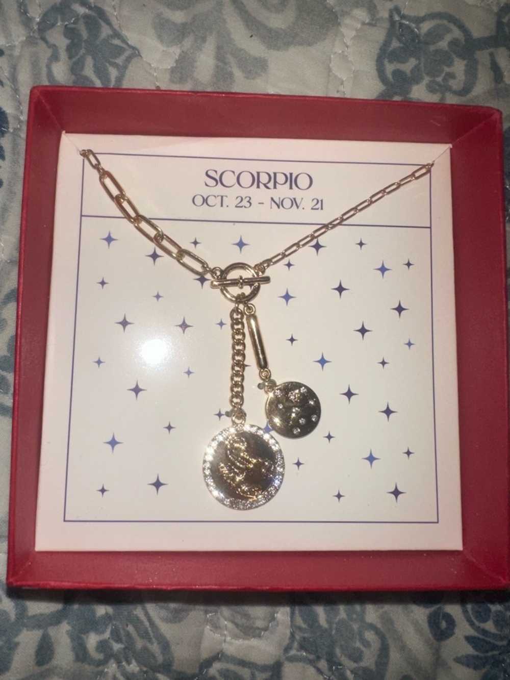 Scorpio Constellation Gold Necklace – Dual Pendant Statement Piece